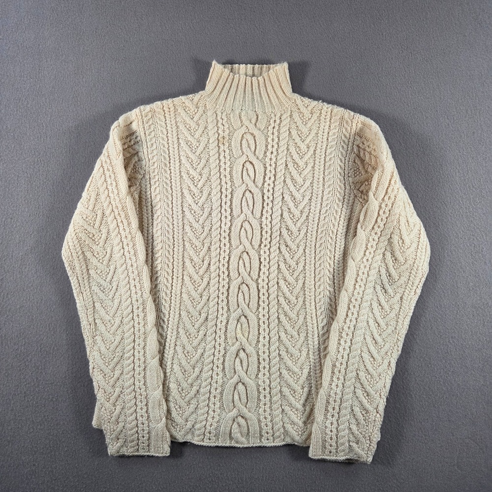 Vintage Polo Ralph Lauren Sweater Womens Large Wool Cable Hand Knit Fisherman